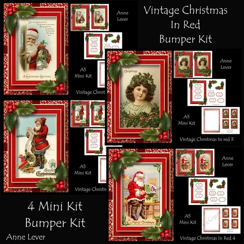 Vintage Christmas In Red Bumper Kit