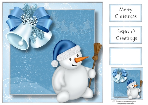 Christmas Snowman 8x8