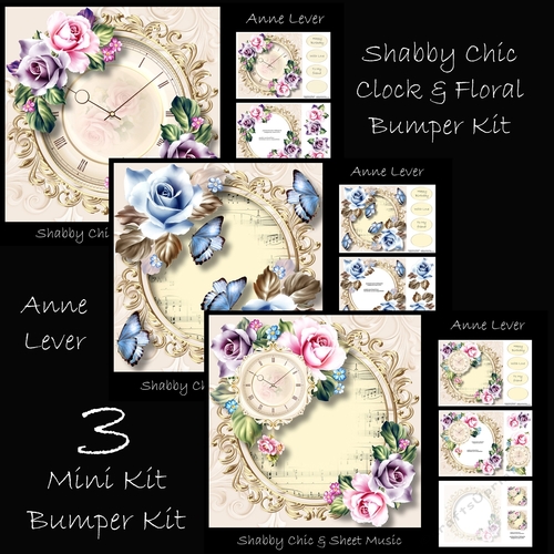Shabby Chic Clock & Floral Bumper Kit
