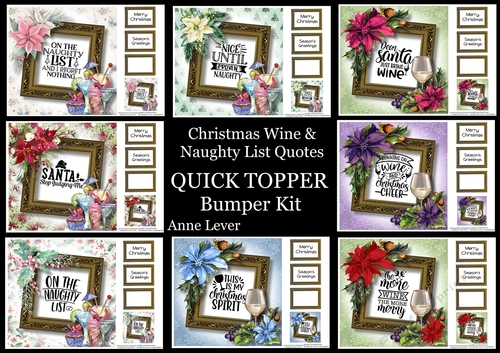 Christmas Wine & Naughty List Quotes Bumper Kit