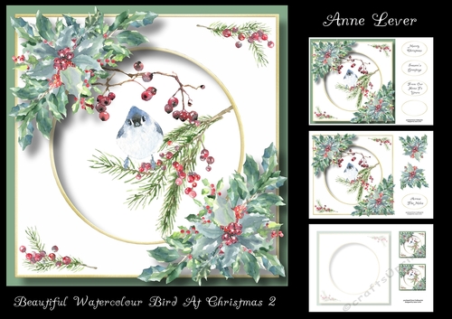 Beautiful Watercolour Bird At Christmas 2