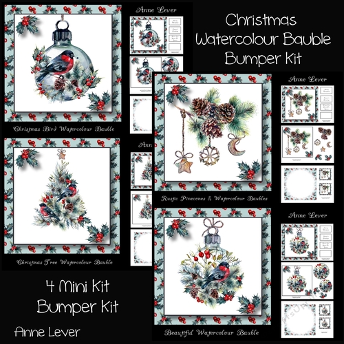 Christmas Watercolour Bauble Bumper Kit