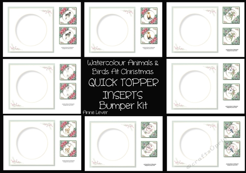 Watercolour Animals & Birds At Christmas QUICK TOPPER INSERTS Bumper Kit