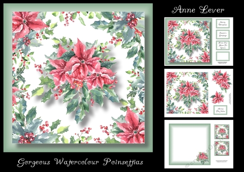Gorgeous Watercolour Poinsettias