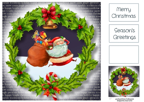 Holly Wreath - Dashing Through The Snow 8x8