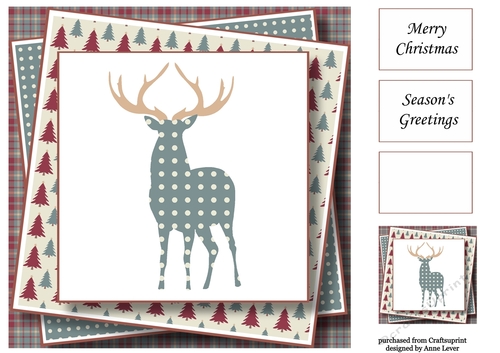 Christmas Paper Stag 2 8x8