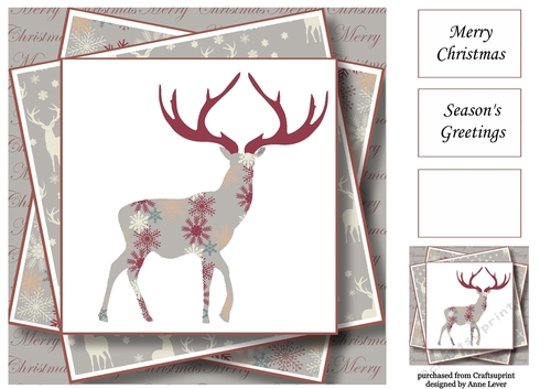 Christmas Paper Stag 1 8x8