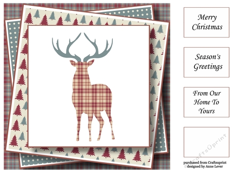 Christmas Paper Stag 4 8x8