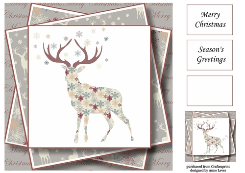 Christmas Paper Stag 3 8x8
