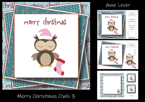 Merry Christmas Owls 3