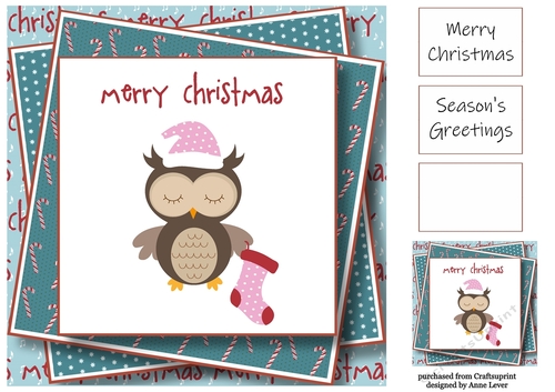 Merry Christmas Owls 3 8x8