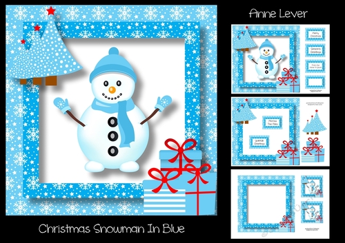 Christmas Snowman In Blue