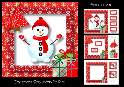 Christmas Snowman In Red