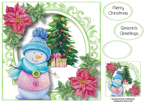 Happy Christmas Snowman 2 8x8