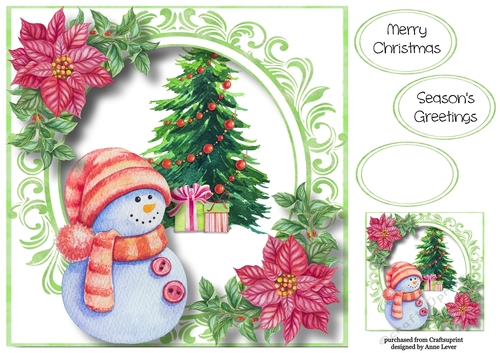 Happy Christmas Snowman 8x8