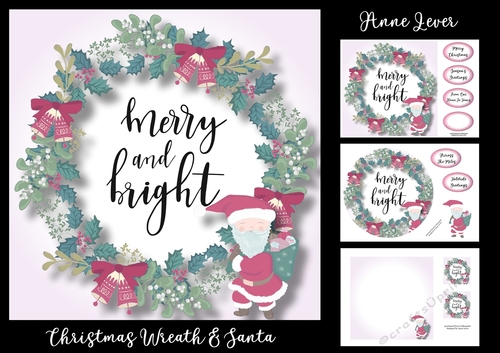 Christmas Wreath & Santa