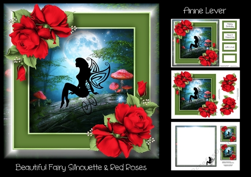 Beautiful Fairy Silhouette & Red Roses