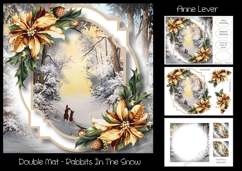 Double Mat - Rabbits In The Snow