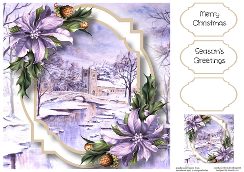 Double Mat - Winter Church 8x8