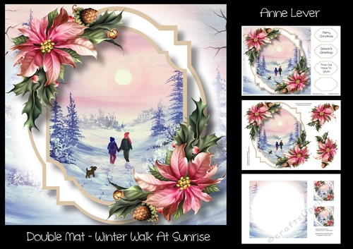 Double Mat - Winter Walk At Sunrise