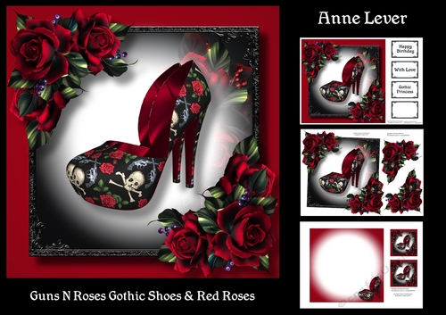 Guns N Roses Gothic Shoes & Red Roses