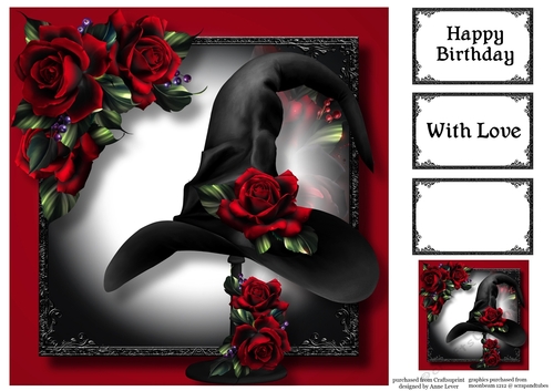Witches Hat & Red Roses 8x8