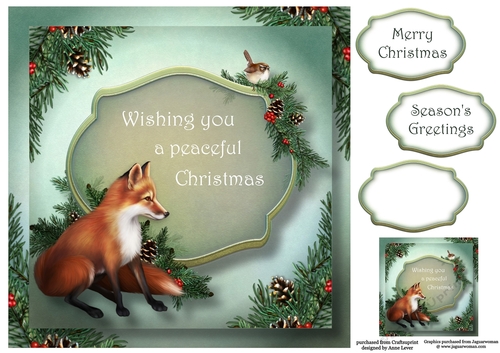 Peaceful Christmas Fox 8x8