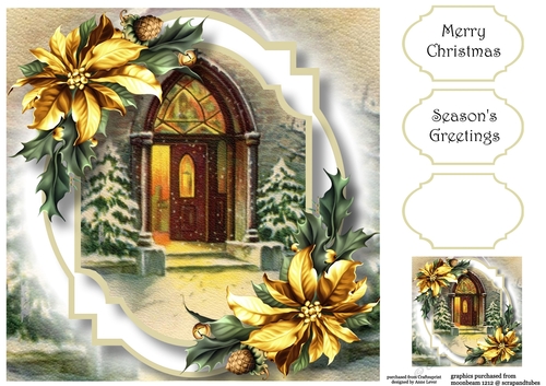 Vintage Christmas Double Mat 3 8x8