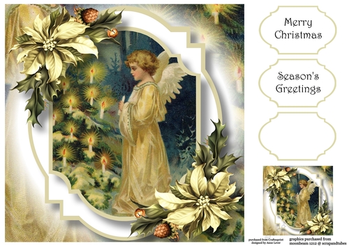 Vintage Christmas Double Mat 1 8x8