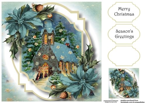 Vintage Christmas Double Mat 8 8x8