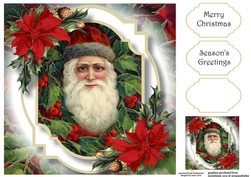 Vintage Christmas Double Mat 7 8x8