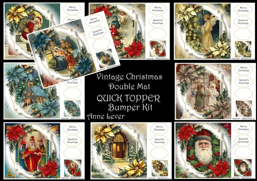 Vintage Christmas Double Mat QUICK TOPPER Bumper Kit