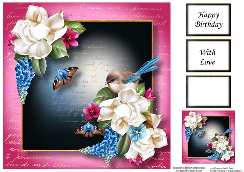Gorgeous Gardenia & Fairy Wren 8x8
