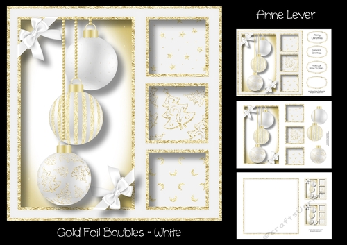 Gold Foil Baubles - White