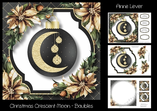 Christmas Crescent Moon - Baubles