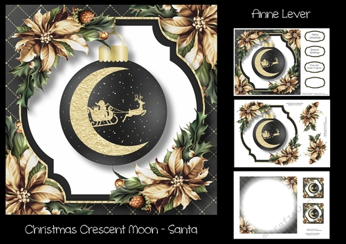 Christmas Crescent Moon - Santa