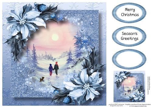 Snow Frame Christmas - Pink Skies 8x8