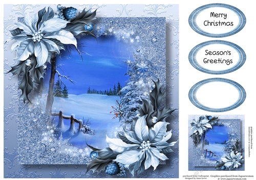 Snow Frame Christmas - Blue Snow 8x8