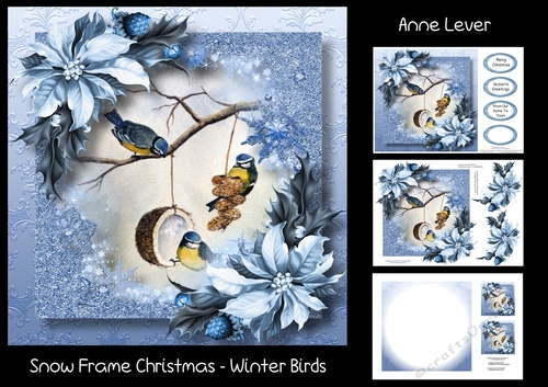 Snow Frame Christmas - Winter Birds