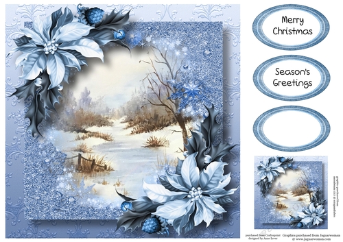 Snow Frame Christmas - Frozen Stream 8x8