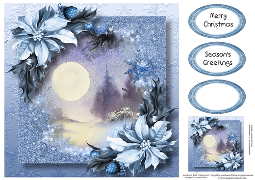 Snow Frame Christmas - Big Winter Moon 8x8
