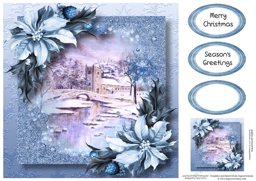 Snow Frame Christmas - Winter Church 8x8