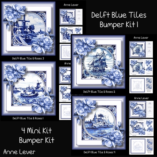 Delft Blue Tiles & Roses Bumper Kit 1