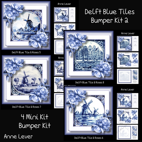 Delft Blue Tiles & Roses Bumper Kit 2