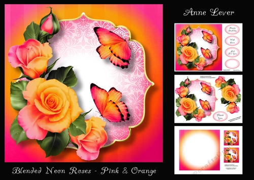 Blended Neon Roses - Pink & Orange