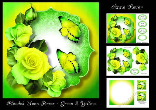 Blended Neon Roses - Green & Yellow