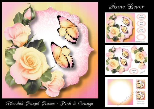 Blended Pastel Roses - Pink & Orange