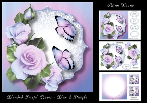 Blended Pastel Roses - Blue & Purple