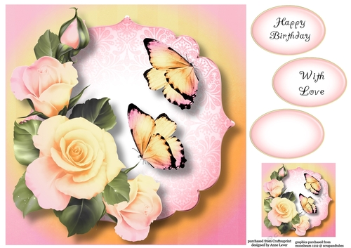 Blended Pastel Roses - Pink & Orange 8x8