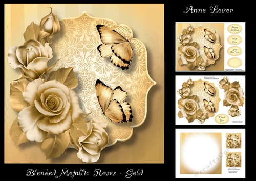 Blended Metallic Roses - Gold